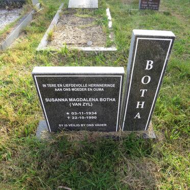 BOTHA Susanna Magdalena nee VAN ZYL 1934-1990