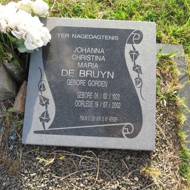 BRUYN Johanna Christina Maria, de nee GORDEN 1922-2002