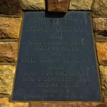 HALL Charles Dennison -1945 &amp; Lilly Sarah Hermina BROEMBSEN -1946