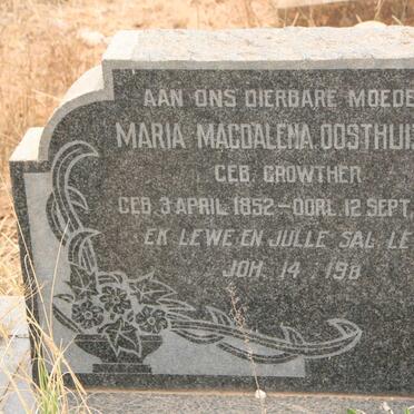 OOSTHUIZEN Maria Magdalena nee CROWTHER 1852-1922