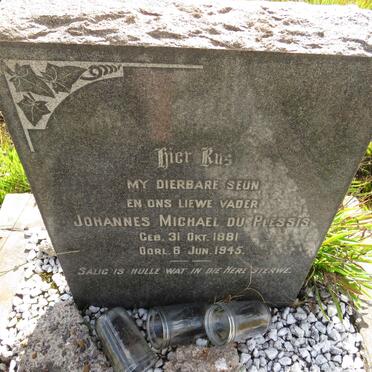 PLESSIS Johannes Michael, du 1881-1945