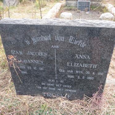 TROSKIE Izak Jacobus Johannes 1911- & Anna Elizabeth VAN WYK 1912-1960