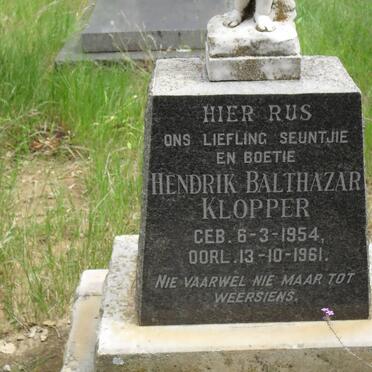 KLOPPER Hendrik Balthazar 1954-1961