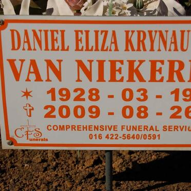 NIEKERK Daniel Eliza Krynauw, van 1928-2009