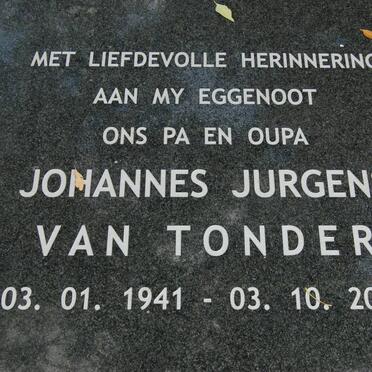 TONDER Johannes Jurgens, van 1941-2007
