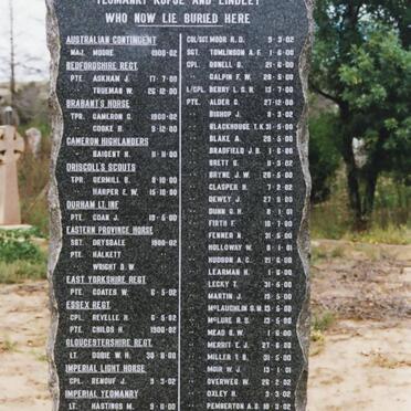 2. Memorial for British Soldiers originally buried at Yeomanry Kopje &amp; Lindley
