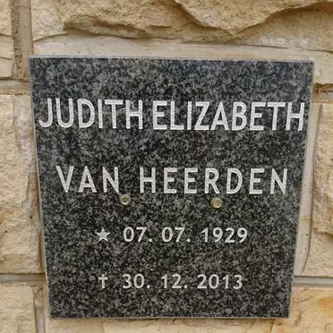 HEERDEN Judith Elizabeth, van 1929-2013