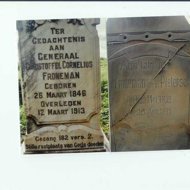 FRONEMAN Christoffel Cornelius 1846-1913 &amp; Anna Catriena PIETERSE 1852-1883