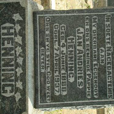 HENNING Jan Andries 1888-1937