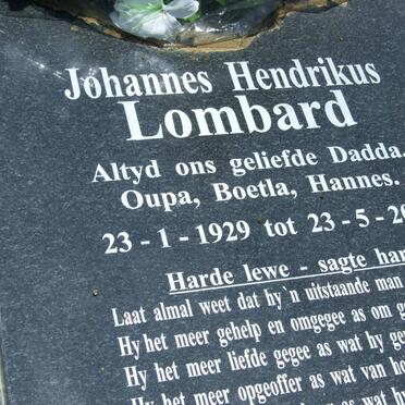 LOMBARD Johannes Hendrikus 1929-2011