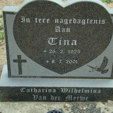 MERWE Catharina Wilhelmina, van der 1925-2001