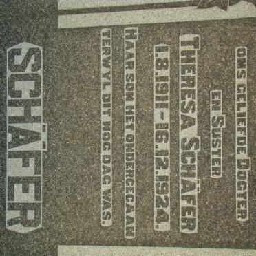 SCHAFER Theresa 1911-1924