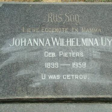 UYS Johanna Wilhelmina nee PIETERS 1899-1958