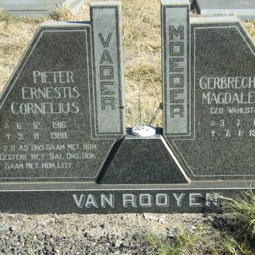 ROOYEN Pieter Ernestis Cornelius, van 1916-1988 &amp; Gerbrecht Magdalena WAHLSTRAND 1920-1995