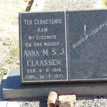 CLAASSEN Anna M.S.J. 1919-1971