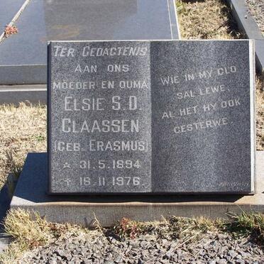 CLAASEN Elsie S.D. nee ERASMUS 1894-1976