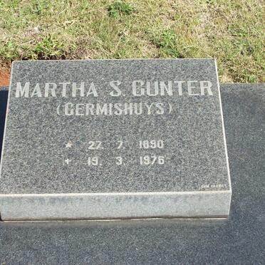 GUNTER Martha S. nee  GERMISHUYS 1890-1976