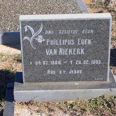 NIEKERK Phillipus Eden, van 1960-1995
