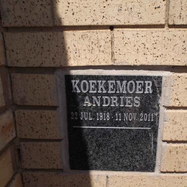 KOEKEMOER  Andries 1918-2011