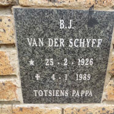 SCHYFF B.J., van der 1926-1989