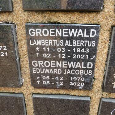 GROENEWALD Lambertus Albertus 1943-2021 :: GROENEWALD Eduward Jacobus 1970-2020
