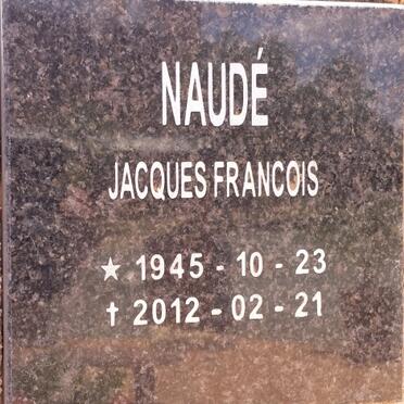NAUDÉ Jacques Francois 1945-2012