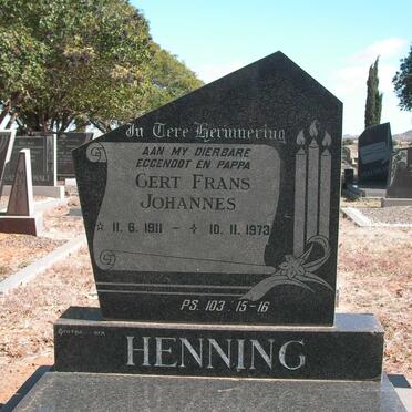 HENNING Gert Frans Johannes 1911-1973