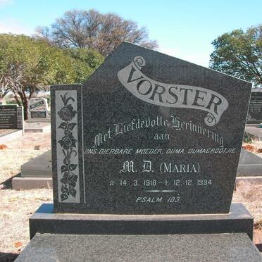 VORSTER M.D. 1918-1994