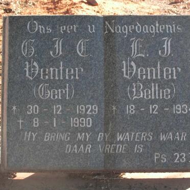 VENTER G.J.C. 1929-1990 &amp; E.J. 1934-