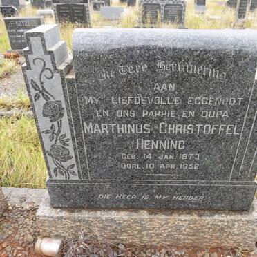 HENNING Marthinus Christoffel 1873-1952