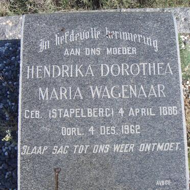 WAGENAAR Jacobus Coenraad 1874-1961 &amp; Hendrika Dorothea Maria STAPELBERG 1886-1962 