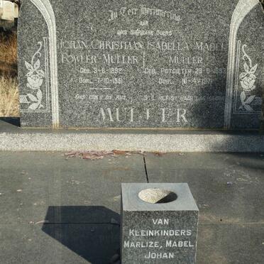MULLER Johan Christiaan Fowler 1892-1951 &amp; Isabella Mabel POTGIETER 1893-1971