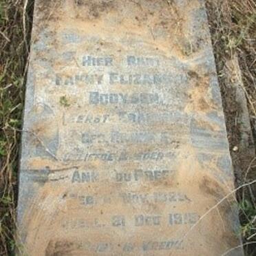 BOOYSEN Fanny Elizabeth voorheen ERASMUS nee PRINGLE 1829-1913