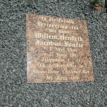 FOURIE Willem Hendrik Jacobus 1943-2003