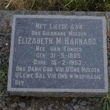BARNARD Elizabeth M. nee VAN TONDER 1885-1953