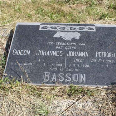 BASSON Gideon Johannes 1896-1981 &amp; Johanna Petronella DU PLESSIS 1900-19?1