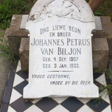 BILJON Johannes Petrus, van 1907-1933