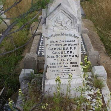 GROBLER Carolina P.F. nee SCHOEMAN 1896-1925