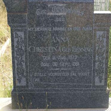 HENNING Christina nee HENNING 1873-1961