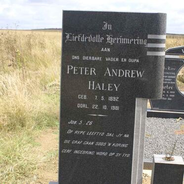 HALEY Peter Andrew 1892-1981