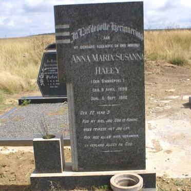 HALEY Anna Maria Susanna nee SWANEPOEL 1899-1952
