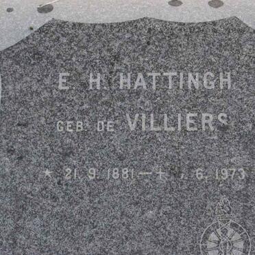 HATTINGH E.H. nee DE VILLIERS 1881-1973
