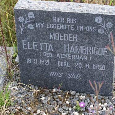 HAMBRIGDE Eletta nee ACKERMAN 1921-1958