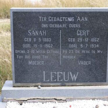 LEEUW Gert 1892-1934 &amp; Sanah 1883-1962