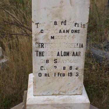 LOMBAARD Gertruida Cornelia Theodora nee SAAYMAN 188?-1953
