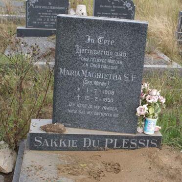 PLESSIS Maria Magrietha S.E., du nee MIENIE 1908-1990