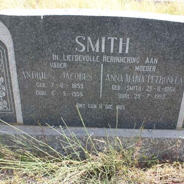 SMITH Andries Jacobus 1859-1955 &amp; Anna Maria Petronella SMITH 1864-1955