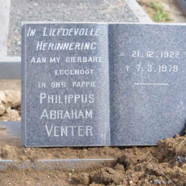 VENTER Philippus Abraham 1922-1978
