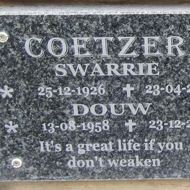 COETZER Swarrie 1926-2015 :: COETZER Douw 1958-2014