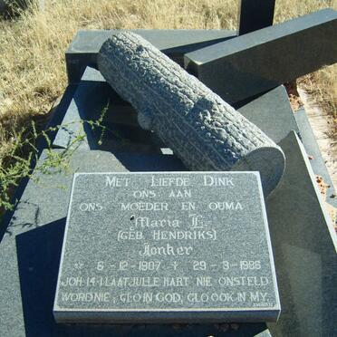 JONKER Maria L. nee HENDRIKS 1907-1986